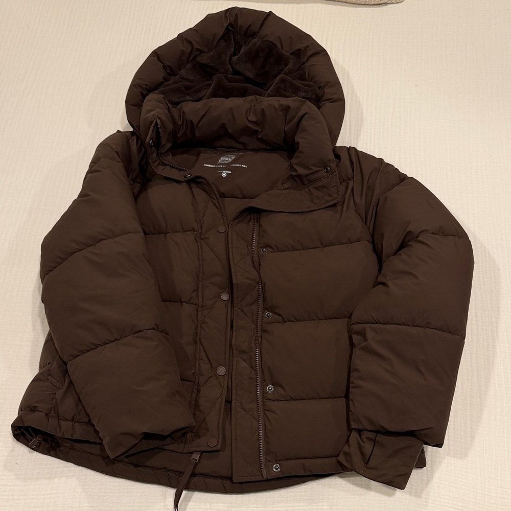 BCBGeneration Chocolate Brown Puffer Jacket with Hood